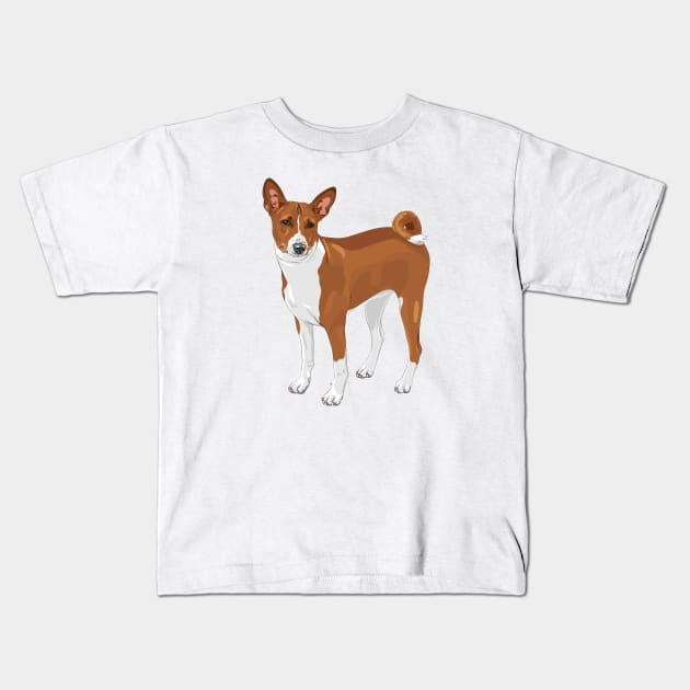 Basenji Kids T-Shirt by kavalenkava